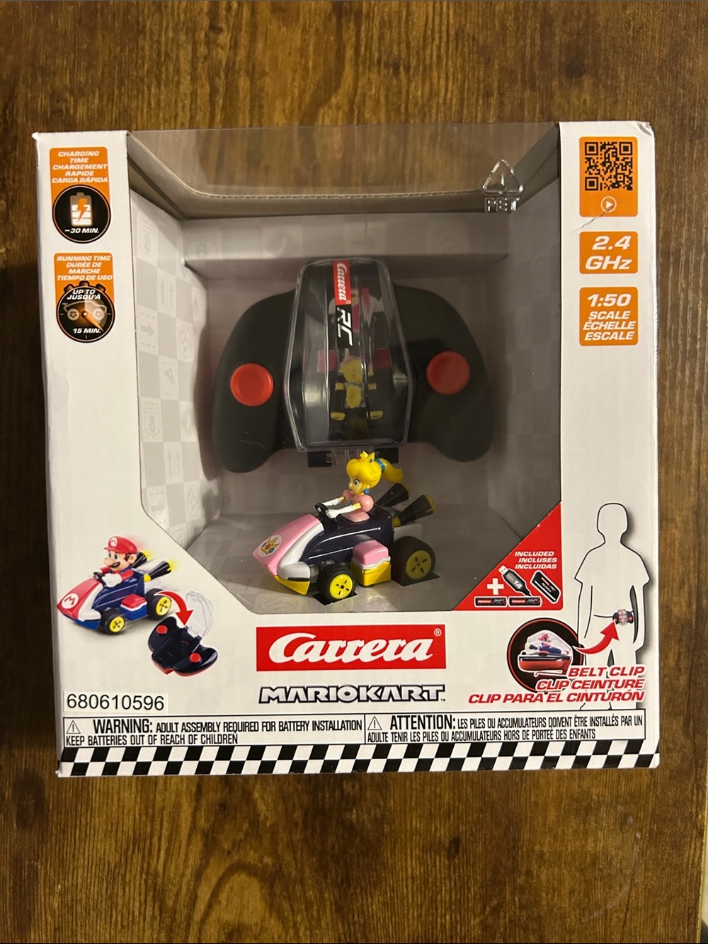 Carrera Princess Peach Remote Control Kart in Pink and Black